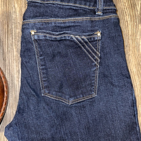 White House Black Market Dark Wash Skinny Flare Jean - Picture 3 of 16